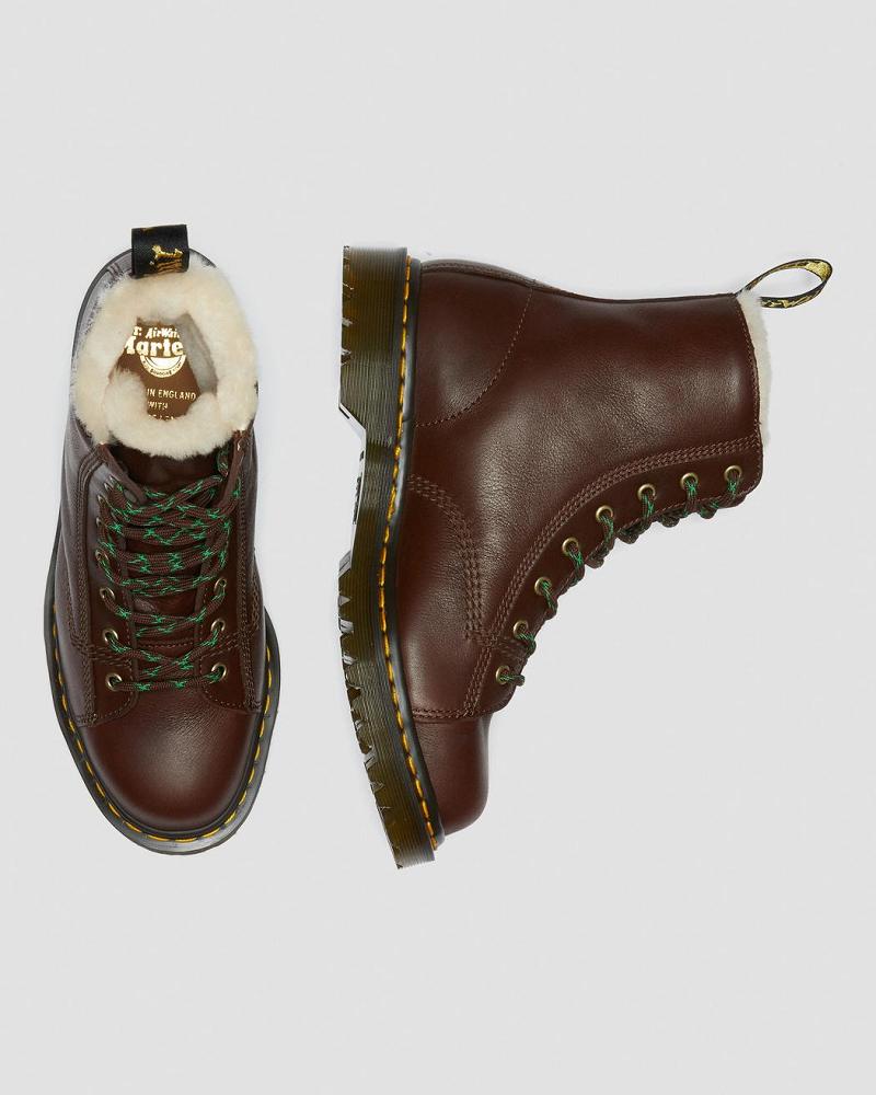 Dr Martens Barton Made in England Shearling Gevoerde Leren Winterschoenen Heren Bruin | NL 239ILH